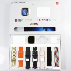 Home i20 ultra max suit smart watch 10 in 1 box 23inch large screen with 7 strips smartwatch with earbuds 610421